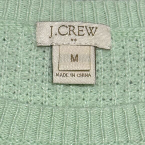 J.Crew Women M Mint Merino Wool Blend Soft Crew Neck Sweater Long Sleeve - Picture 3 of 9